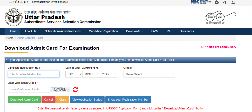 step by step guidance for download upsssc stenographer admit card