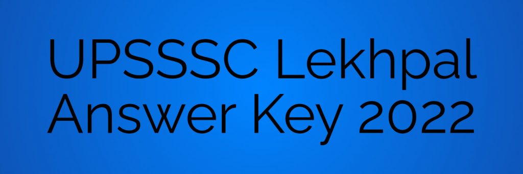 upsssc lekhpal answer key 2022
